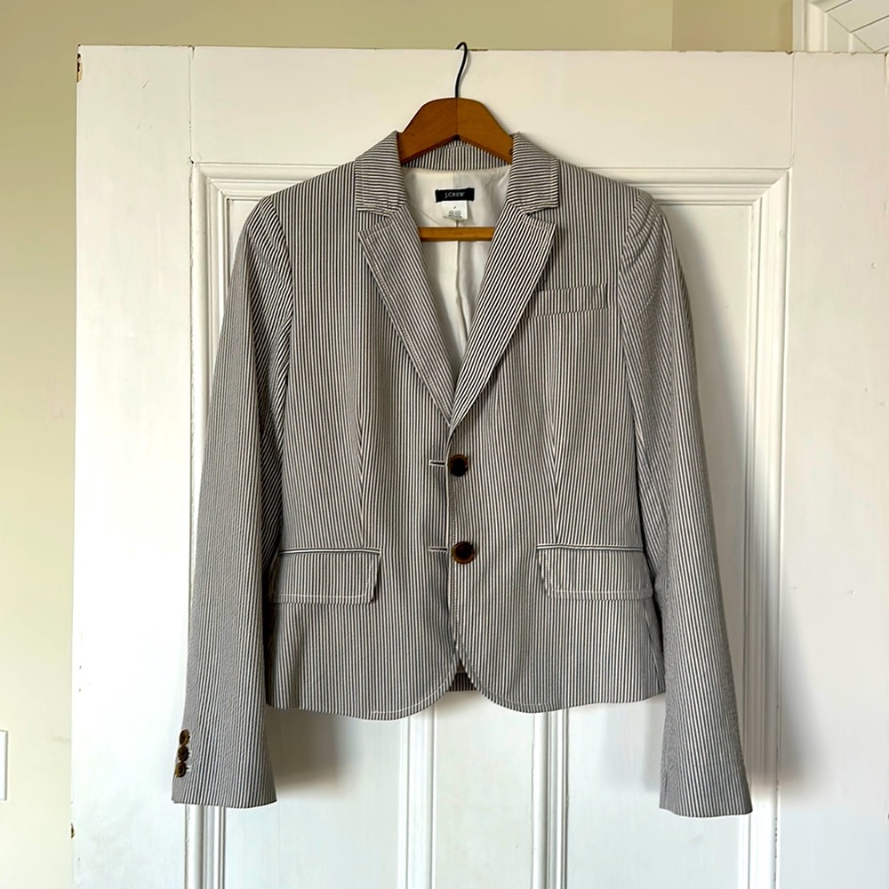 J Crew seersucker blazer